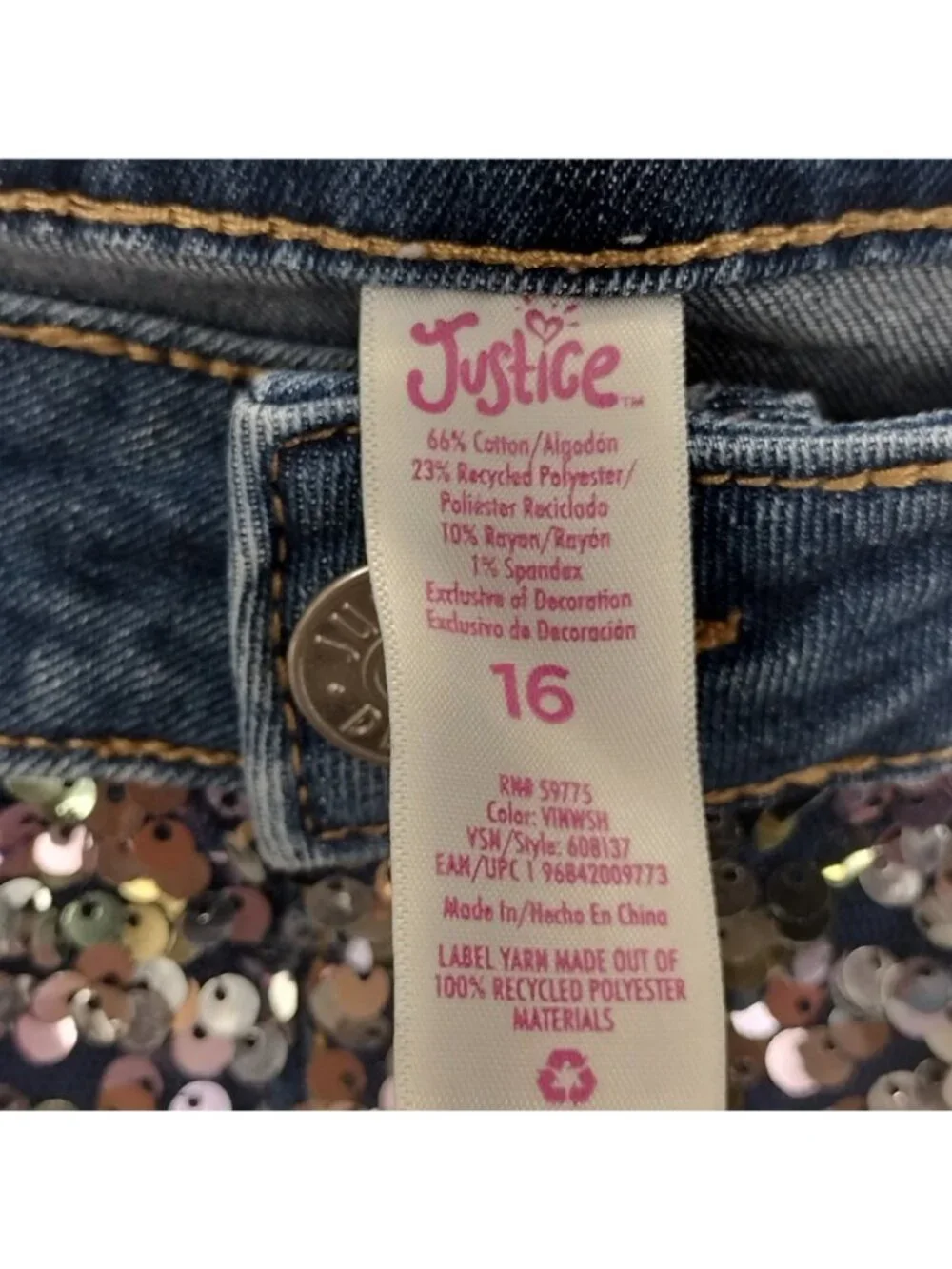 Justice girls denim